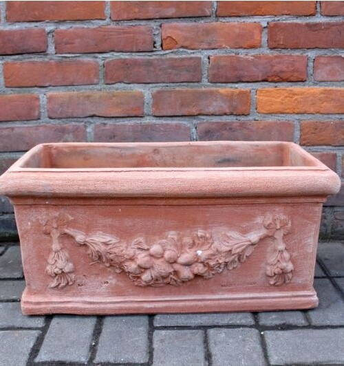 Donica terakota ITA Skrzynia zdobiona