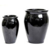 Donica wazon szkliwiony czarny