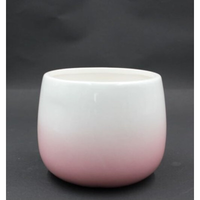 Doniczka Ombre kulista biało-różowa