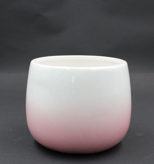 Doniczka Ombre kulista biało-różowa