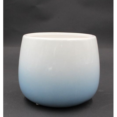 Doniczka Ombre kulista biało-niebieska