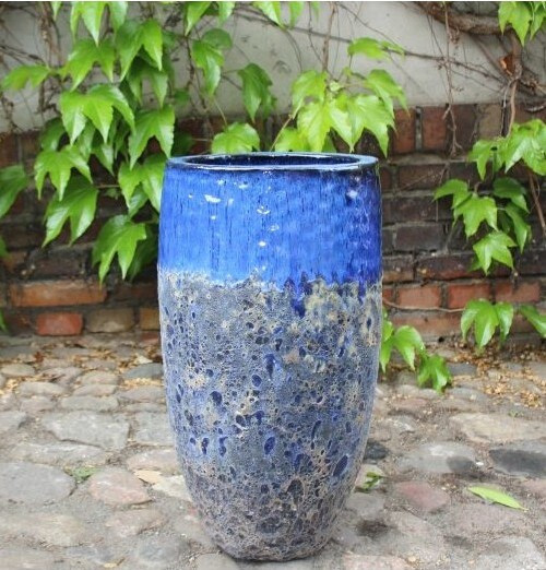 Wazon Pompei vulcano rant niebieski