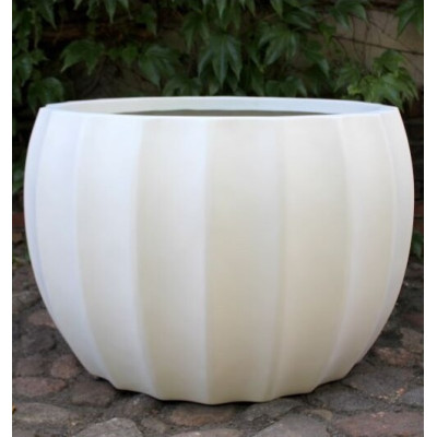 Donica Haloes kula biała ryflowana 100