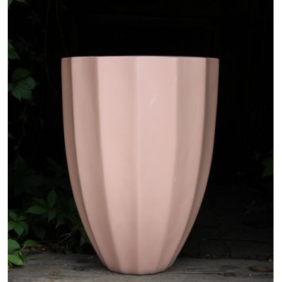 Donica Haloes wazon ryflowany różowy