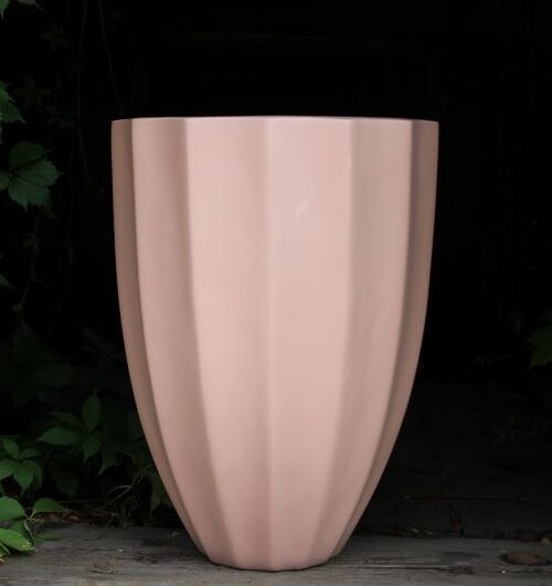 Donica Haloes wazon ryflowany różowy