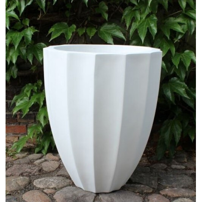 Donica Haloes AFILA wazon ryflowany biały