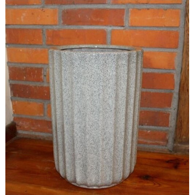 Wazon walec ryflowany szary nakrapiany
