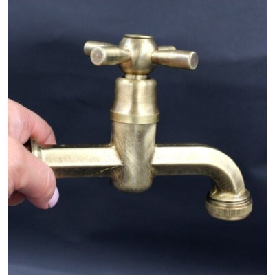 Kran ogrodowy mosiężny krzyżyk