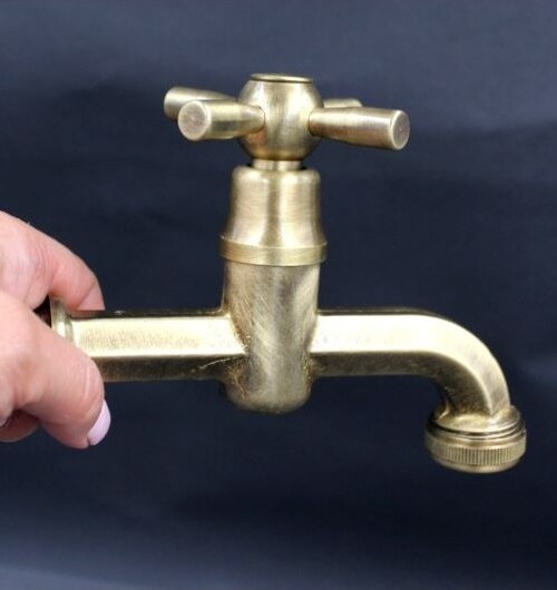 Kran ogrodowy mosiężny krzyżyk