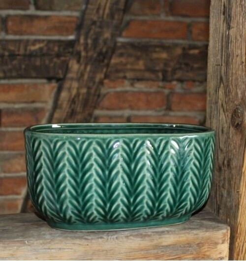 Doniczka Estera jodełka łódka zielona