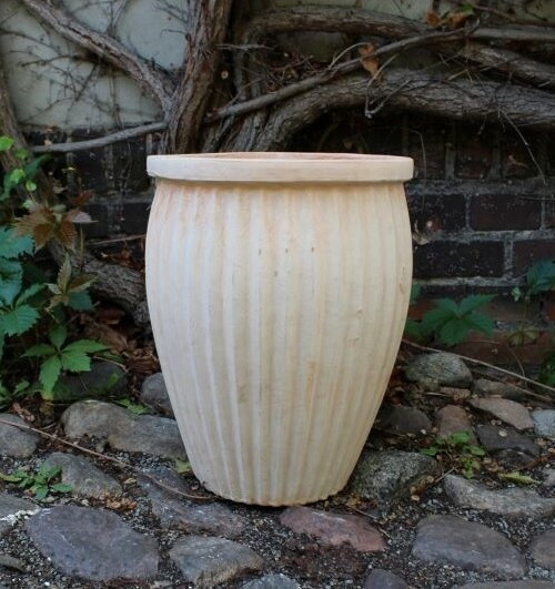 Donica terakota waza wysoka żebrowana