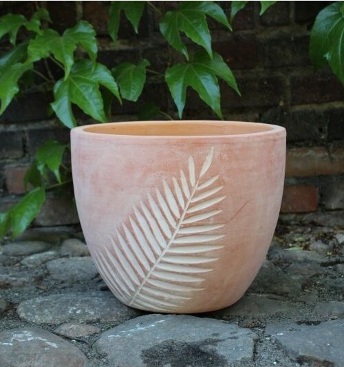 Donica terakota Egg Liść