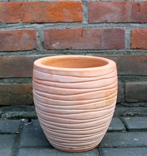 Donica terakota Misty egg ryflowany