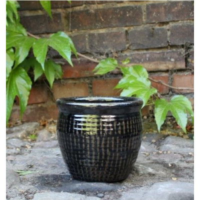 Donica Misty baryłka czarna kratka