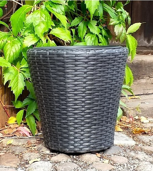 Donica stożek czarna technorattan