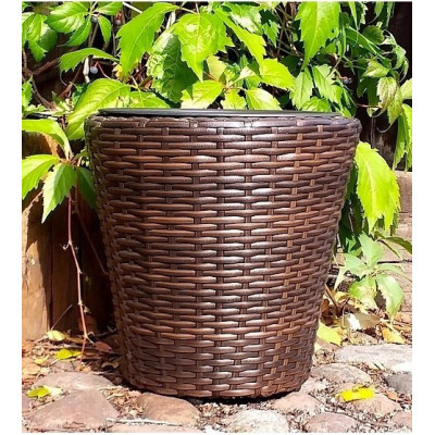 Donica stożek brązowa technorattan