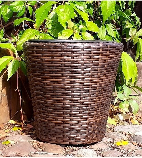 Donica stożek brązowa technorattan