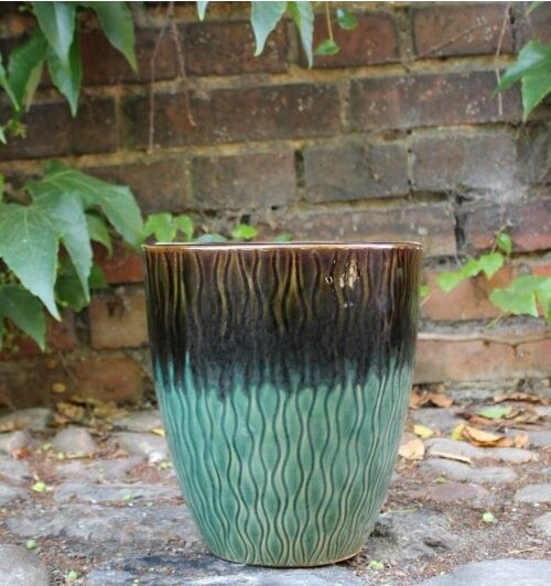 Donica Misty wysoka w fale brązowo-zielona