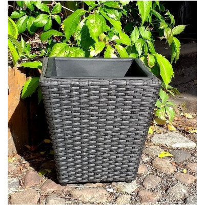 Donica trapez czarny technorattan