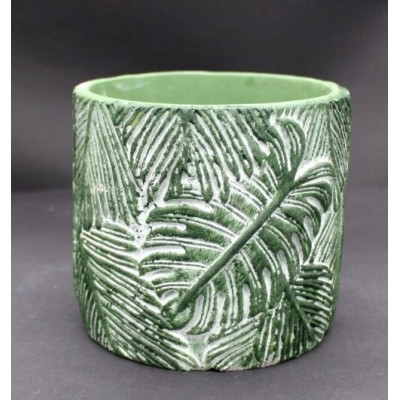 Doniczka walec Monstera zielona