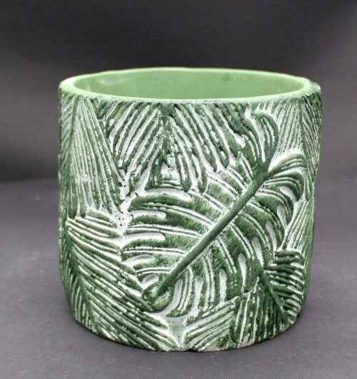 Doniczka walec Monstera zielona