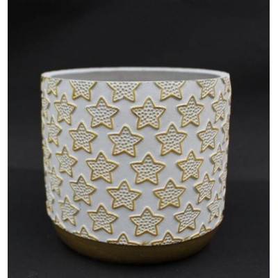 Doniczka walec Złote Gwiazdki