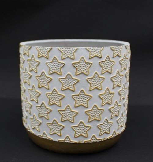 Doniczka walec Złote Gwiazdki