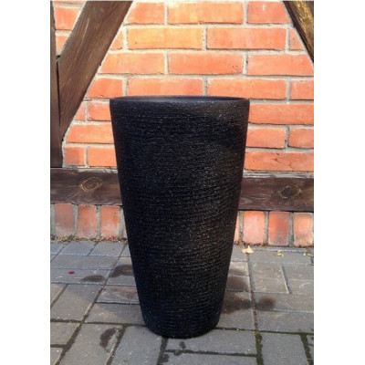 Donica wysoki wazon czarny imitacja kamienia