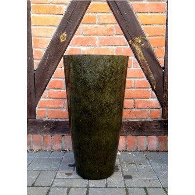 Donica wysoki wazon czarny lakierowany imitacja kamienia