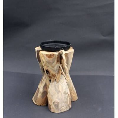 Świecznik drewniany Teak