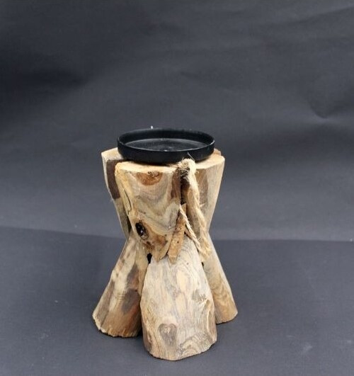 Świecznik drewniany Teak