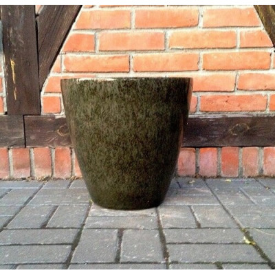 Donica okrągła czarna lakierowana imitująca kamień