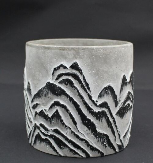 Doniczka cement Góry biała