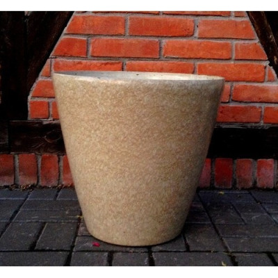Donica okrągła beżowa lakierowana imitująca kamień
