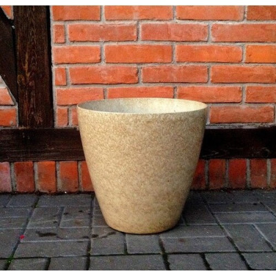 Donica okrągła beżowa lakierowana imitująca kamień