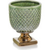 Doniczka Vintage Puchar zielono-złoty