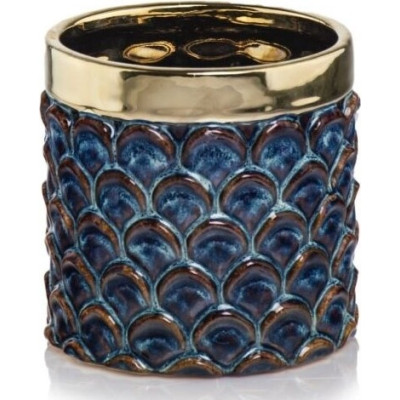 Doniczka Vintage walec granat ze złotym rantem