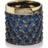 Doniczka Vintage walec granat ze złotym rantem