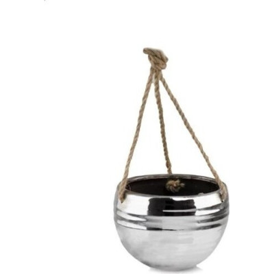 Doniczka wisząca Pavia plata srebrna