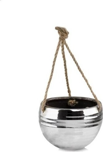 Doniczka wisząca Pavia plata srebrna