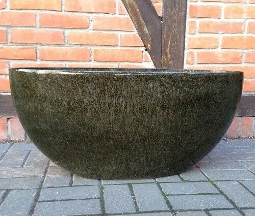 Donica łódka czarna lakierowana