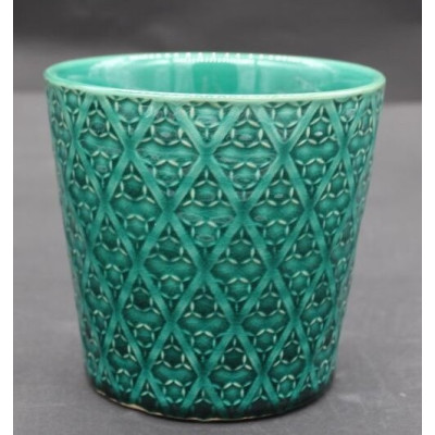 Doniczka Vintage stożek szmaragd romby