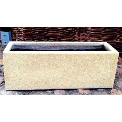 Donica skrzynia beżowa z włókna szklanego z posypką