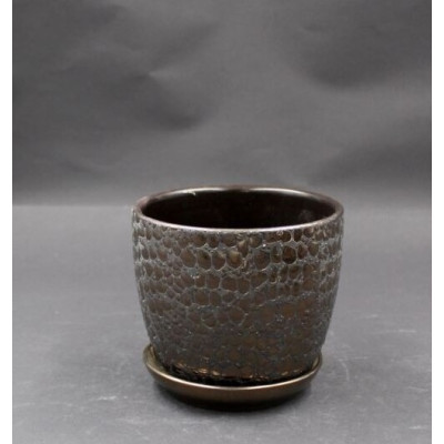 Doniczka miedź dekor