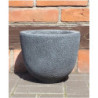 Okrągła donica szara z włókna szklanego z posypką