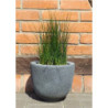 Okrągła donica szara z włókna szklanego z posypką