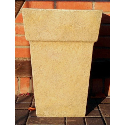 Wysoka kremowa donica prostokątna z rantem