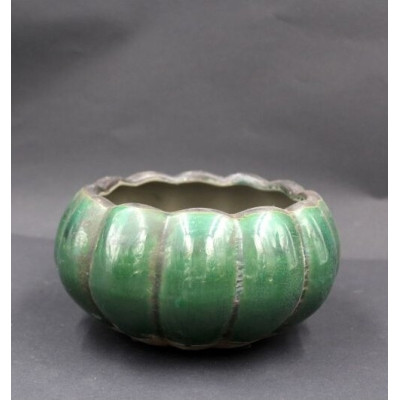 Doniczka Verona niska pękata zielona