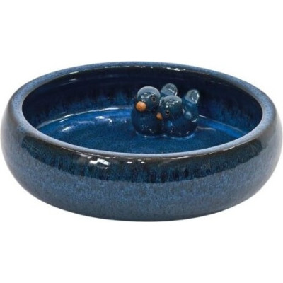 Poidełko ceramiczne z ptaszkami wewnątrz granat