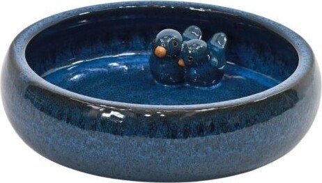 Poidełko ceramiczne z ptaszkami wewnątrz granat